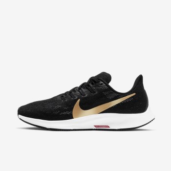 Nike Air Zoom Pegasus 36 - Női Futócipő - Fekete/Piros/Fehér/Metal Arany